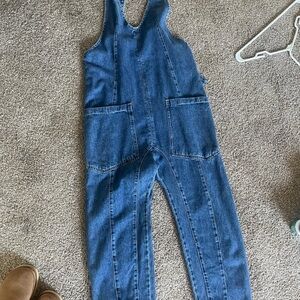 We The Free Blue Denim Overalls